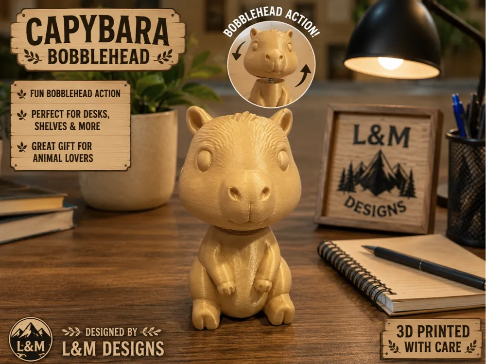 Capybara Bobblehead 3D printed