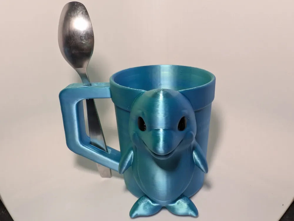 Dolphin Ice Cream Pint Holder 3D Printed