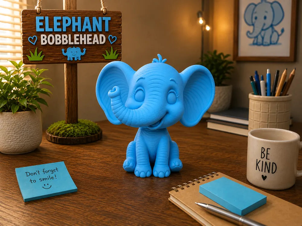 Elephant Bobblehead 3D printed