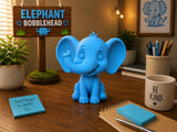 Elephant Bobblehead 3D printed