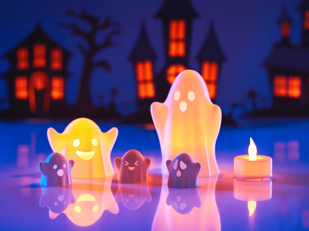 Cute Ghost Family Tea Light 3D Printed