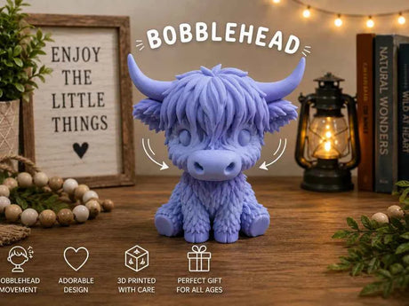 Highland Cow Bobblehead 3D printed