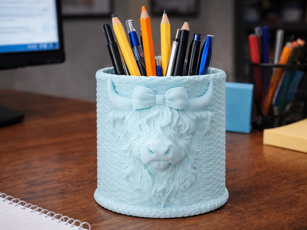 Highland Cow Desk Organizer 3D printed