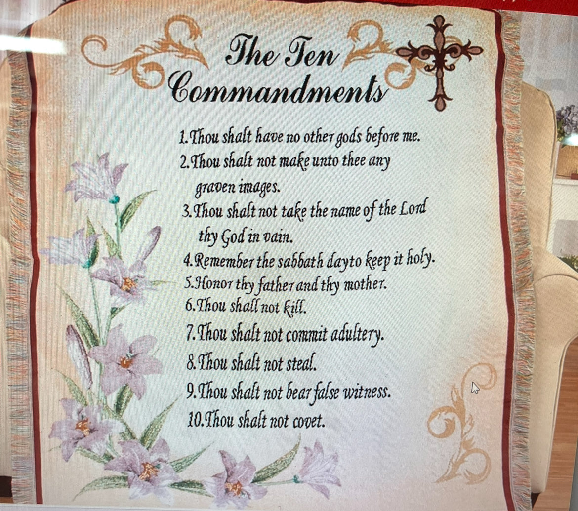 Ten Commandments Tapestry Throw Blanket