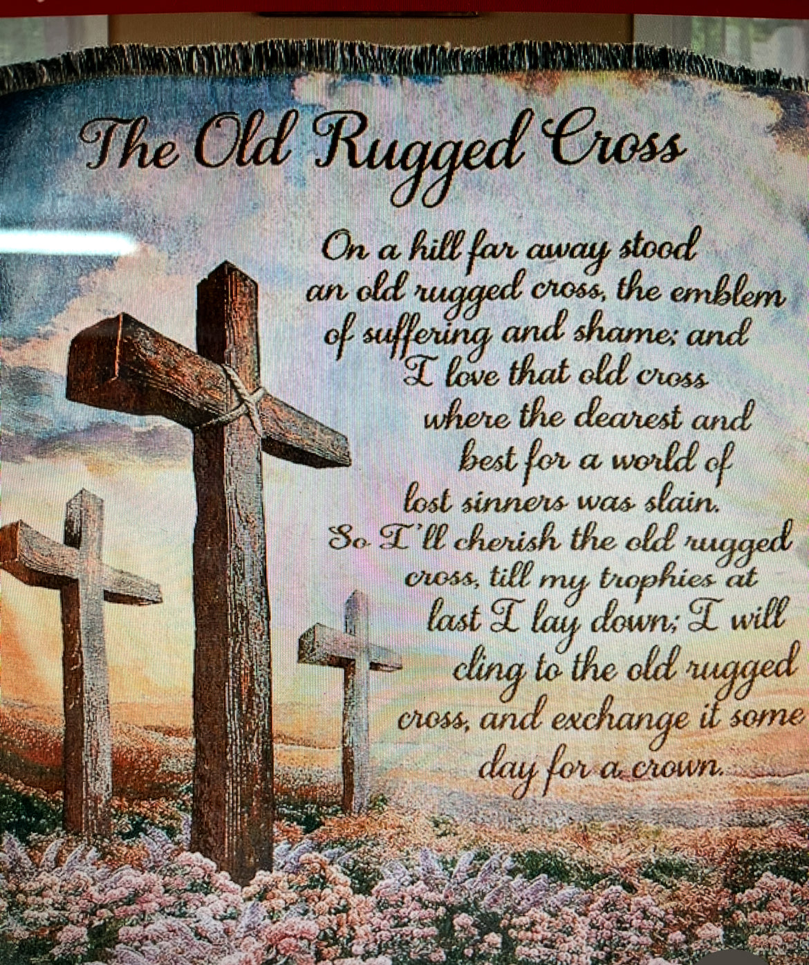 Old Rugged Cross Tapestry Throw Blanket