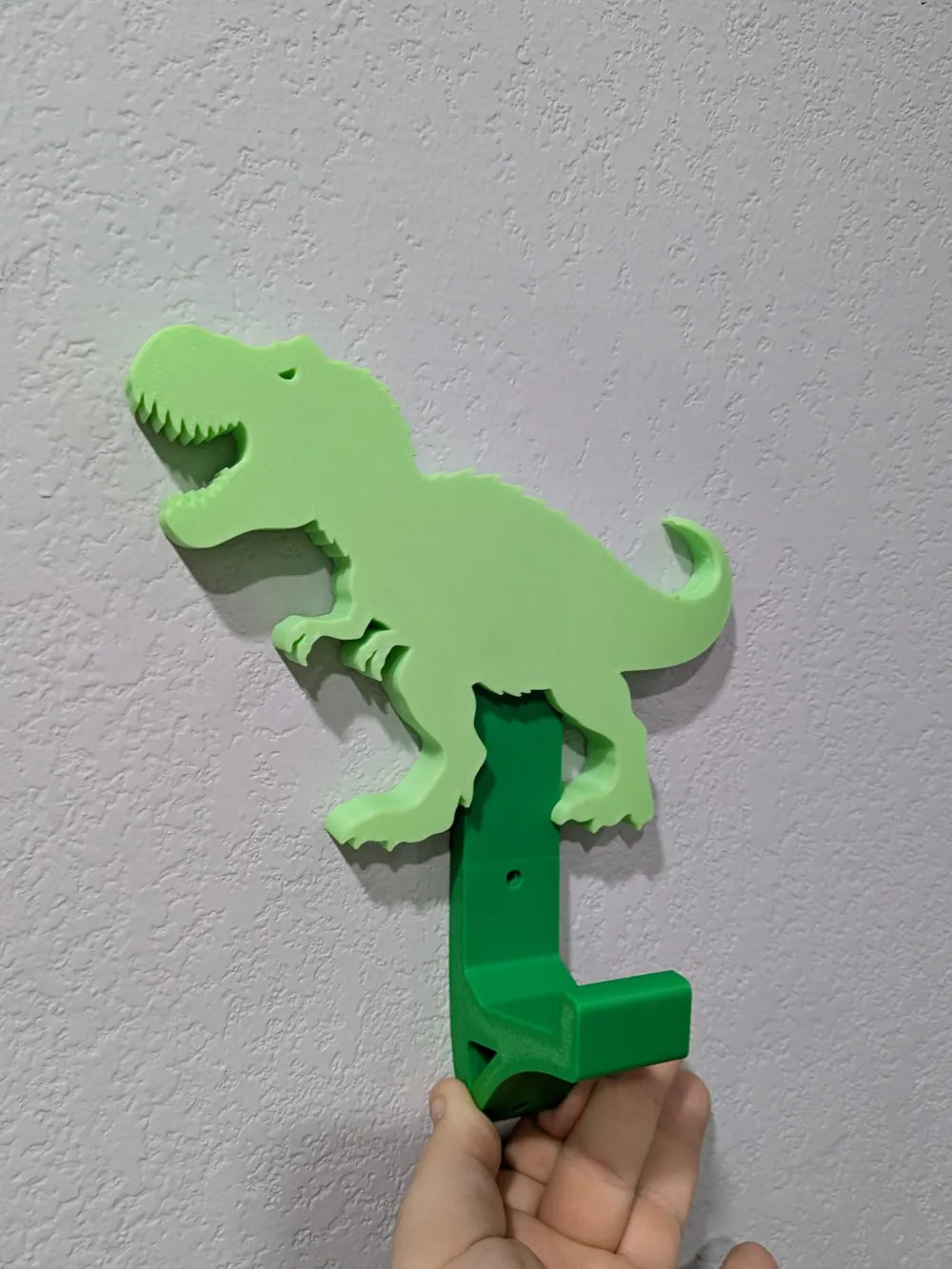 T-Rex Swappable Kids Wall Hook 3D printed