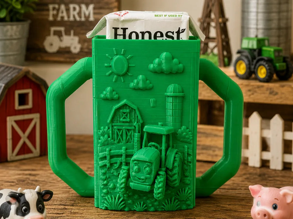 Tractor Juice Box Holder 3D printed