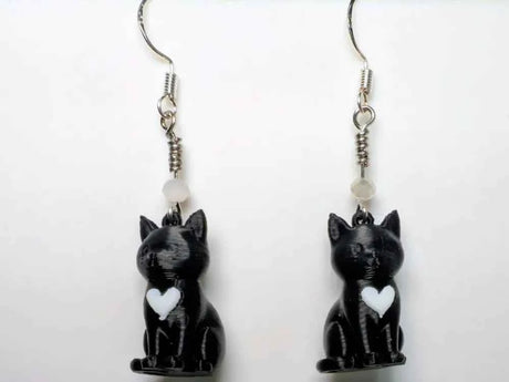 Tuxedo Cat Earrings 3D printed