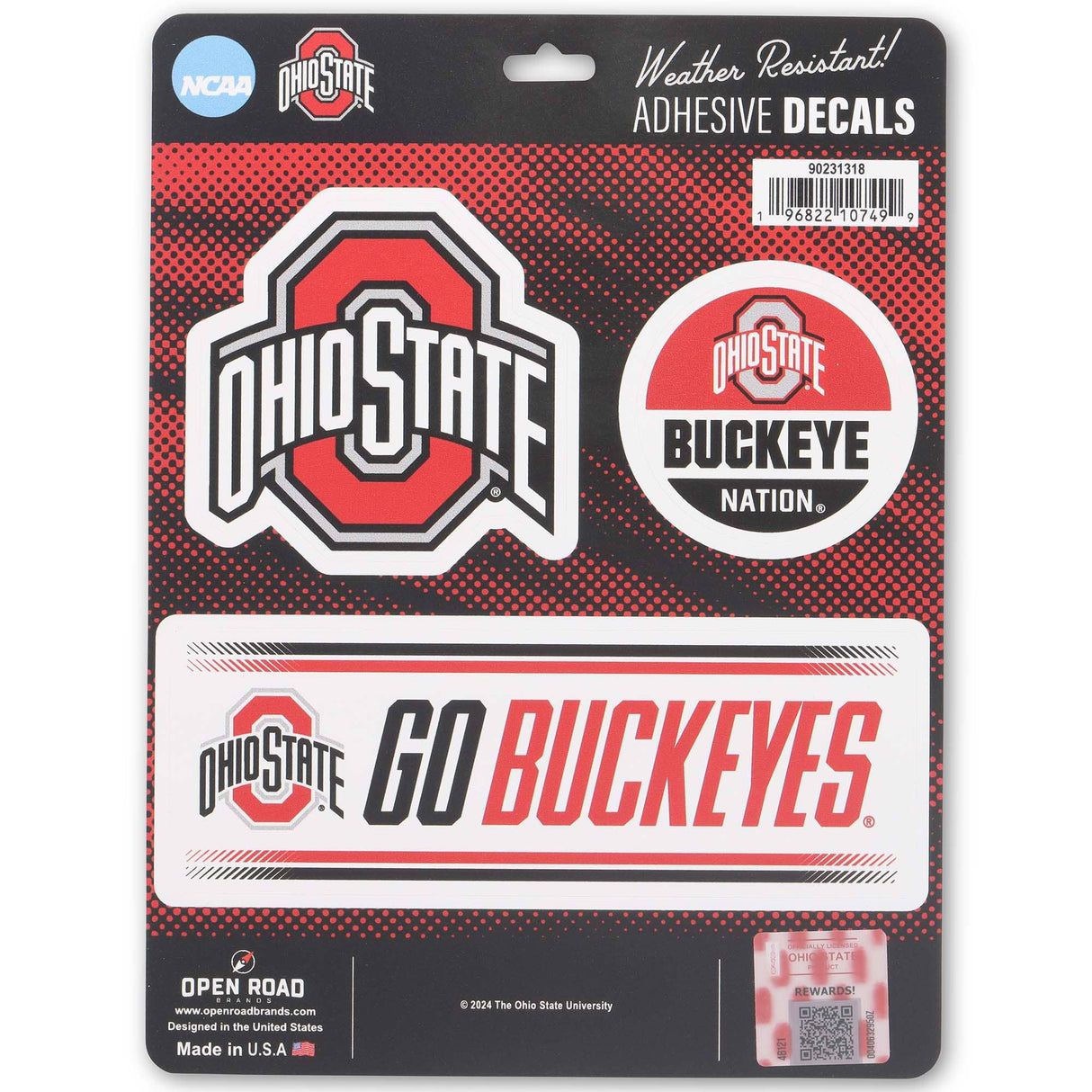 The Ohio State University Team Spirit Adhesive Decals