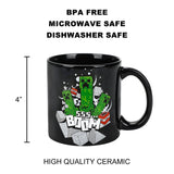 Minecraft Creeper Boom 16 Oz Black Ceramic Mug