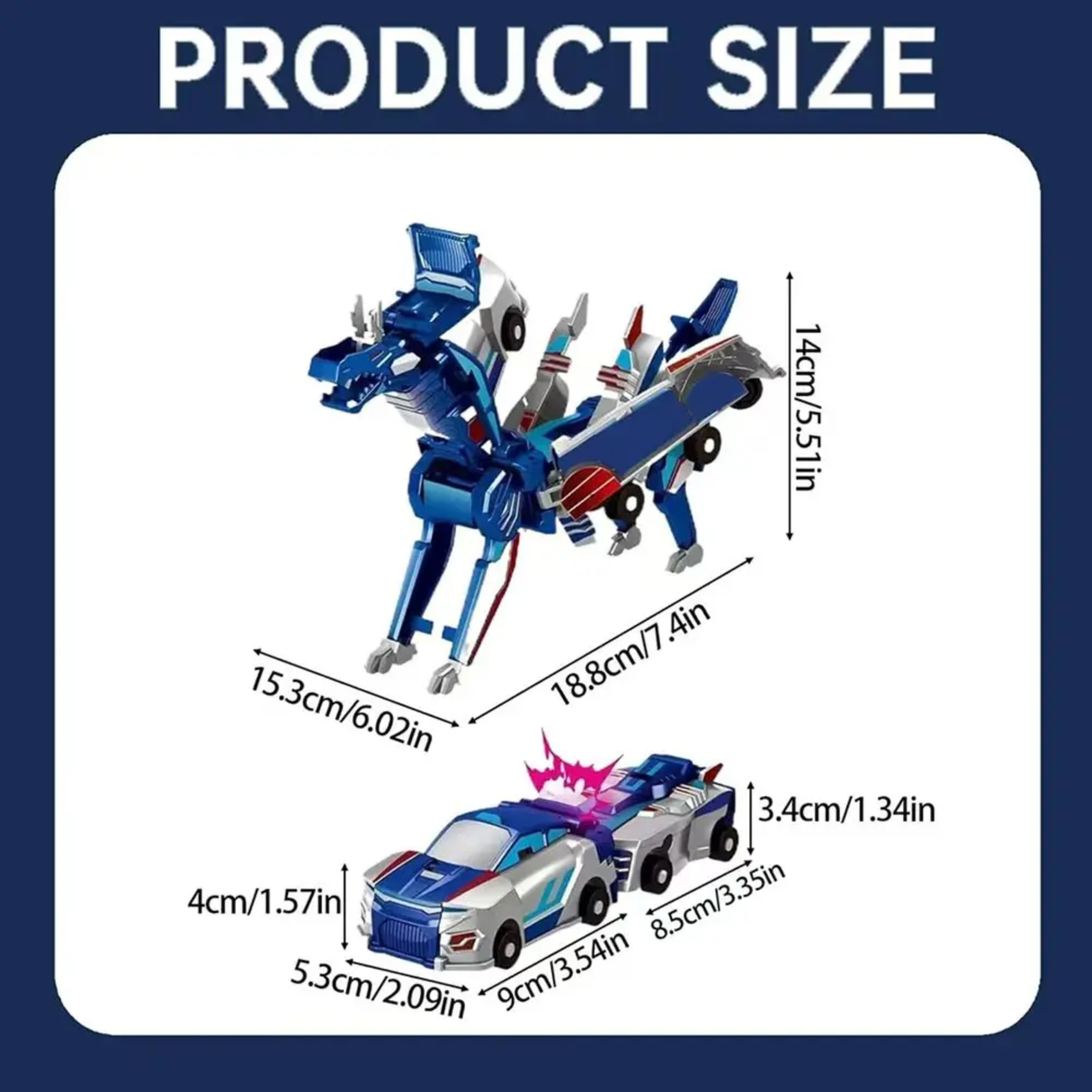 2-in-1 Unicorn Car Toy Transforming Robot Racer