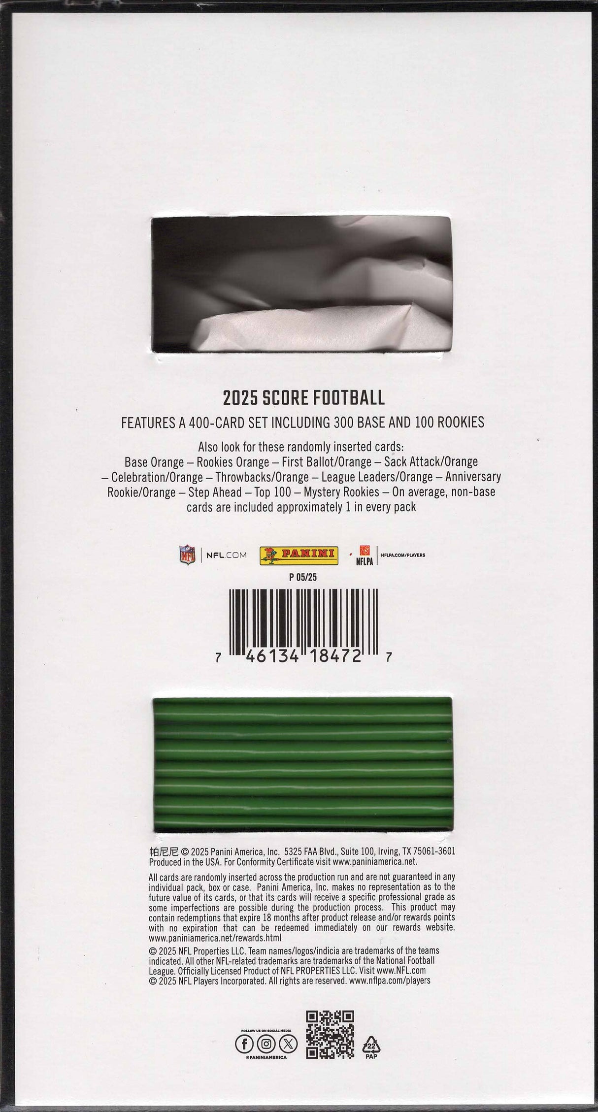 2025 Panini Score NFL Football