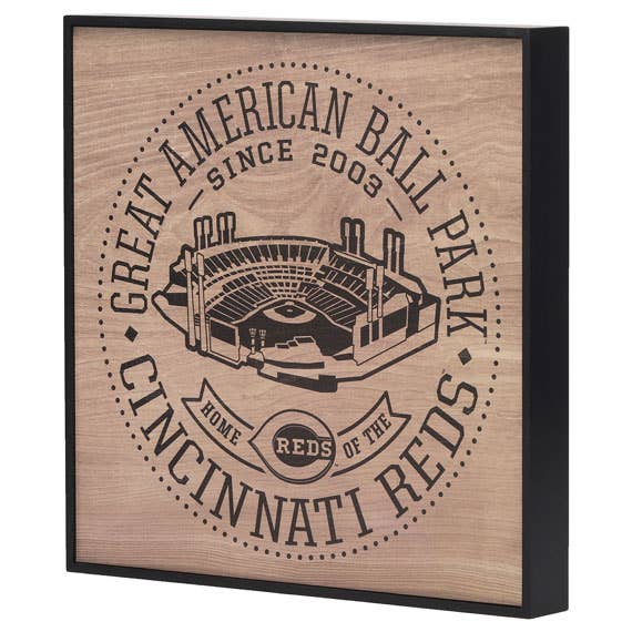 Cincinnati Reds Great American Ball Park Framed Wood Sign