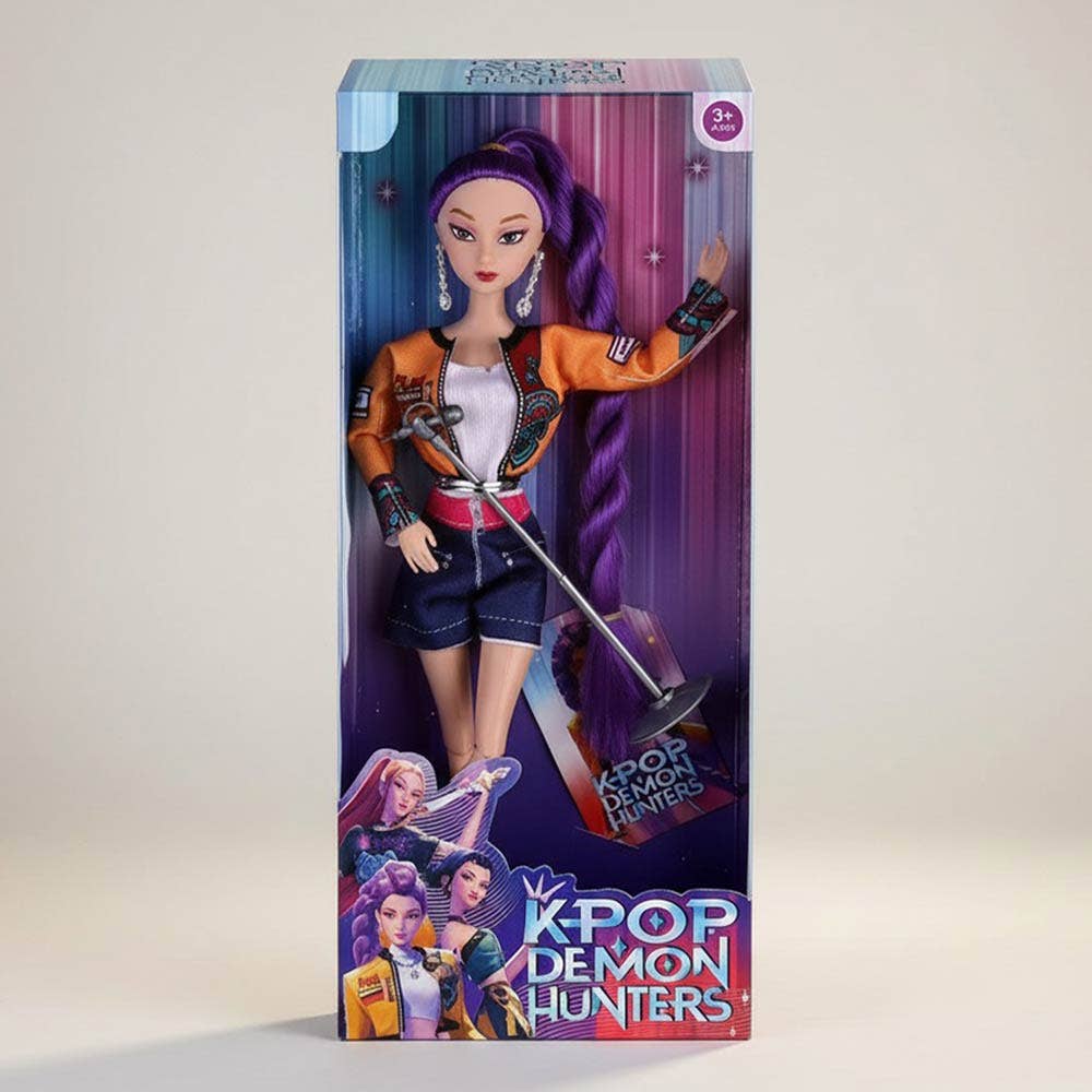 Kpop Demon Hunters Huntrix Character Figure Doll w/microphone