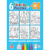 Coloring Puzzles 6-Pack - Farm 48 Piece Puzzles