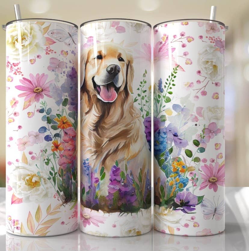 Golden Retriever 20oz Stainless Steel Tumbler