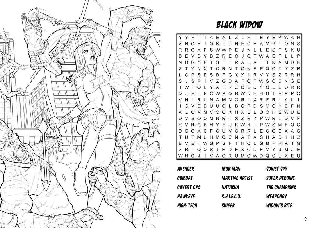 Marvel Word Search and Coloring Book