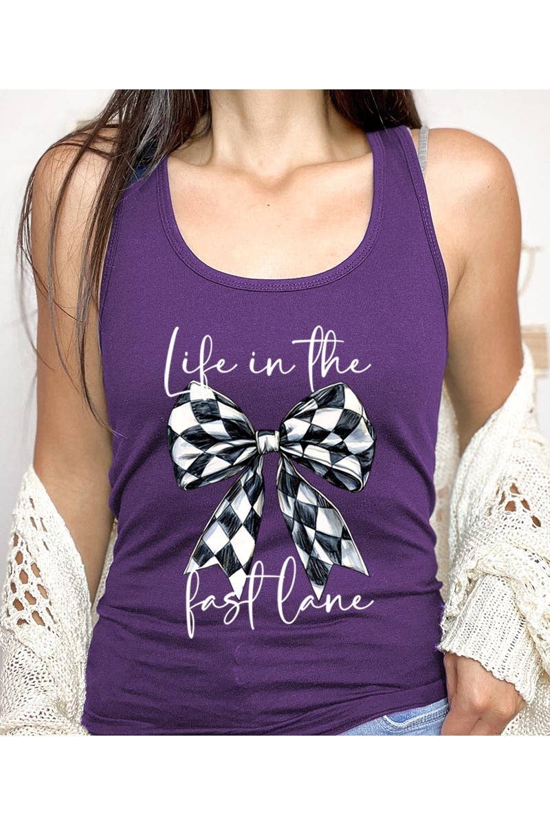 Life in The Fast Lane Graphic Racerback Tank