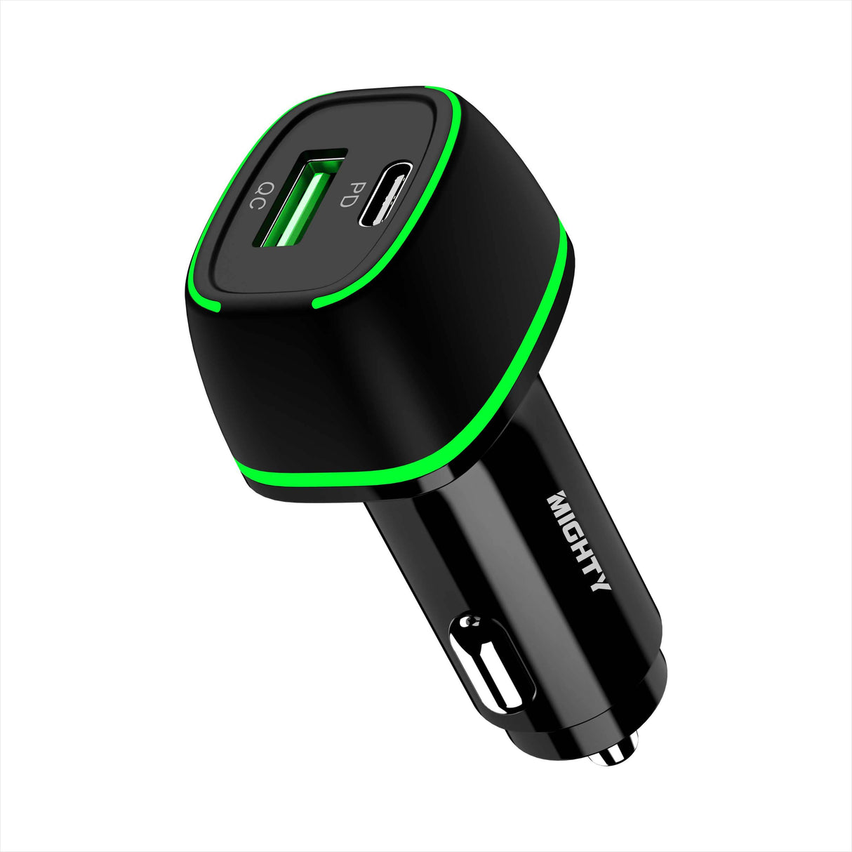 Mighty Fast 36W PD Car Charger with USB Port Black MK32