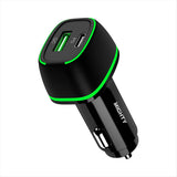 Mighty Fast 36W PD Car Charger with USB Port Black MK32