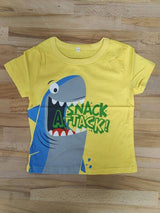 Yellow Shark Graphic Boy T-Shirt