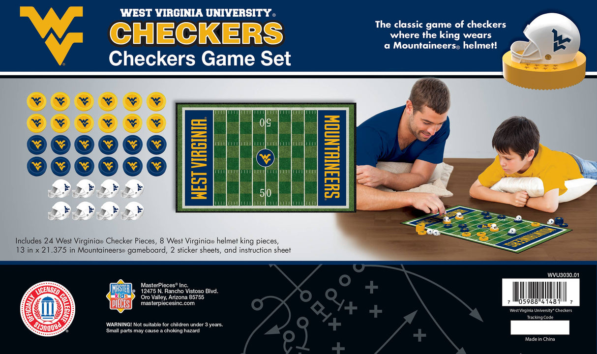 West Virginia Mountaineers Checkers Board Game