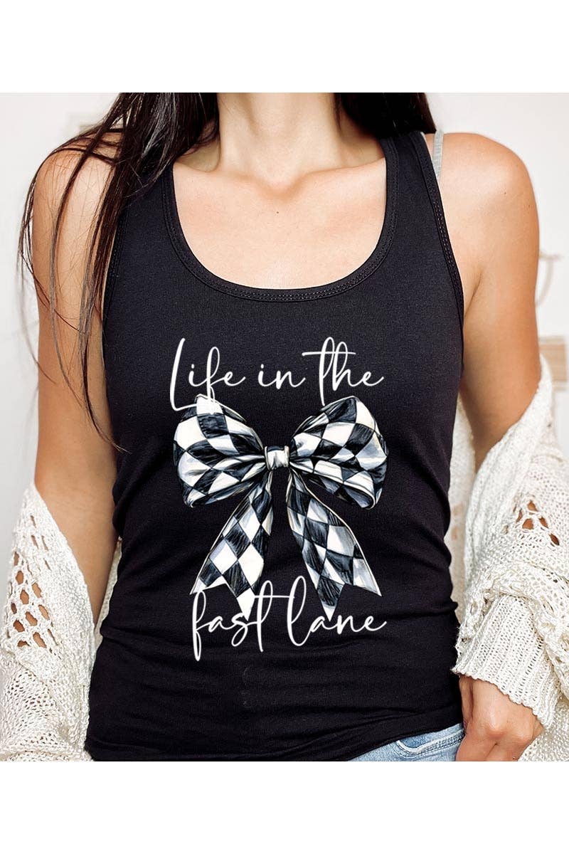 Life in The Fast Lane Graphic Racerback Tank