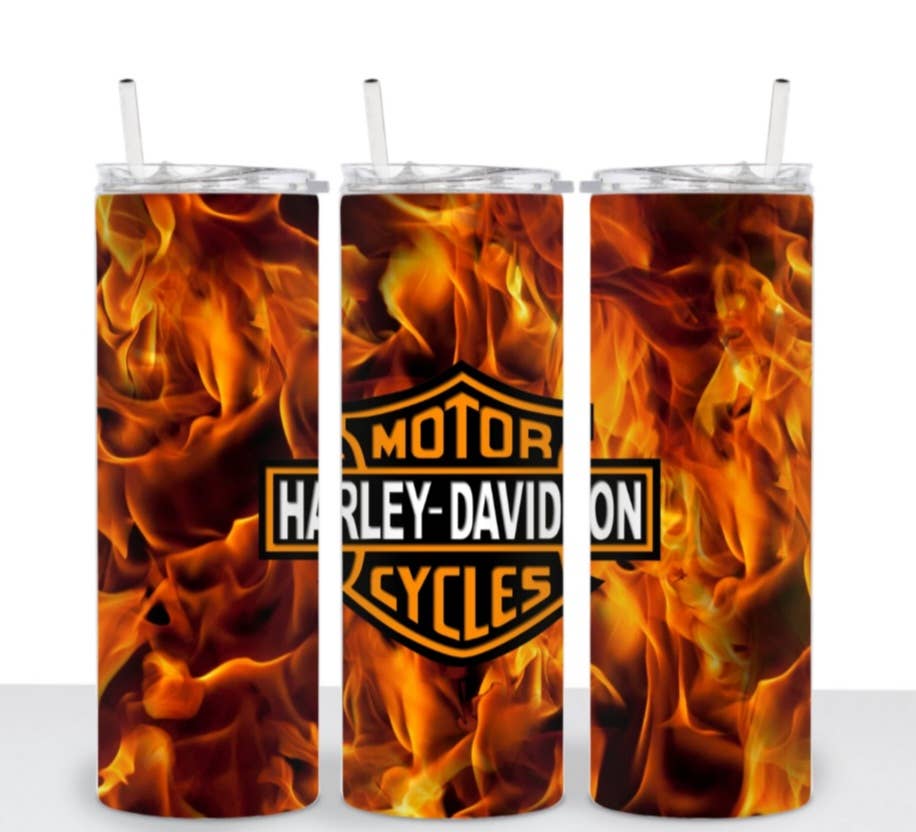Harley Davidson, Fire, Motorcycle, Flame Gift Tumbler