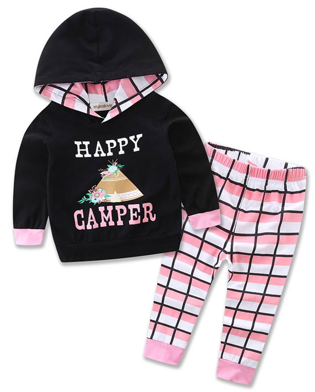 Happy Camper Little Girl Hoodie and Pants