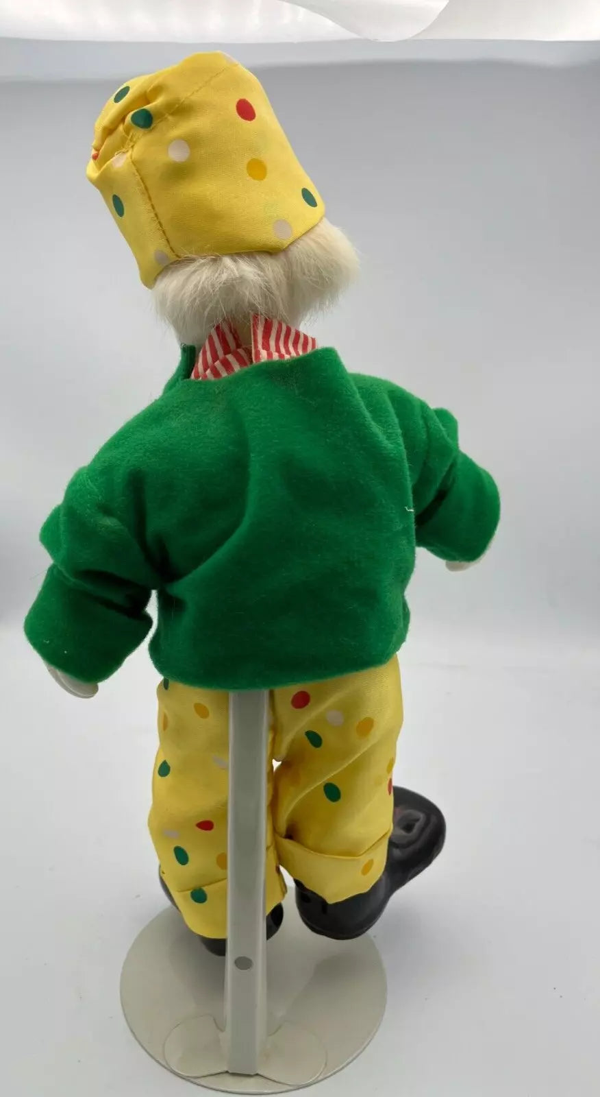 Vintage Porcelain Clown Doll W/Yellow Polka Dot Hat