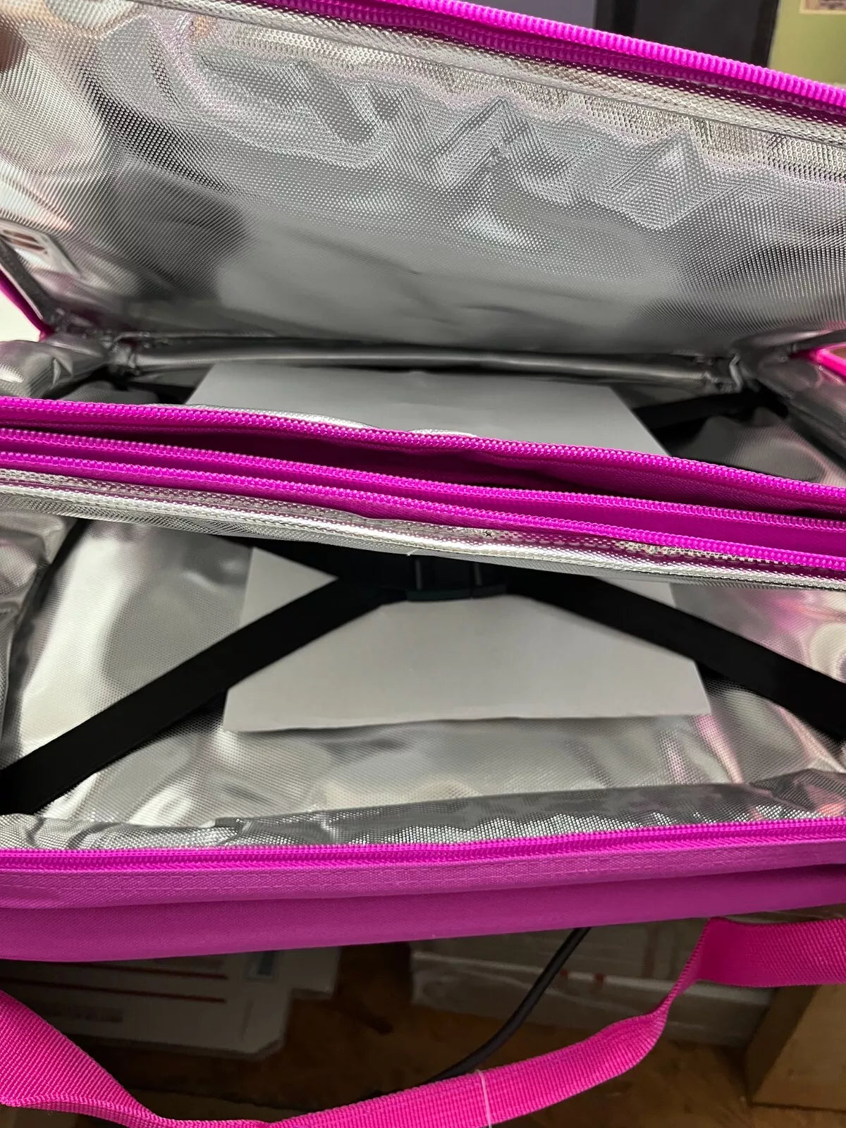 PINK Insulated Expandable Carrier Casserole Travel Rectangle Grab & Go Bag